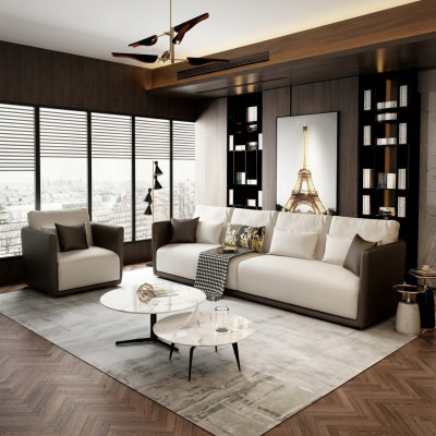 Komplett Set Sofagarnitur 4+1 Sitz Couch Tisch Design Wohnlandschaft