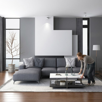 Wohnlandschaft L-Form Ecksofa Leder Couch Design Polster Garnitur Sofa