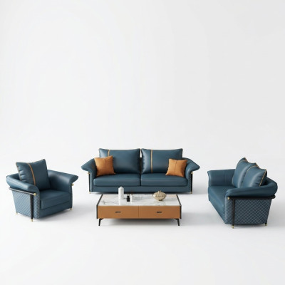 Leder Polster Komplett Set Sofagarnitur 321 Sitzer Design Wohnlandschaft