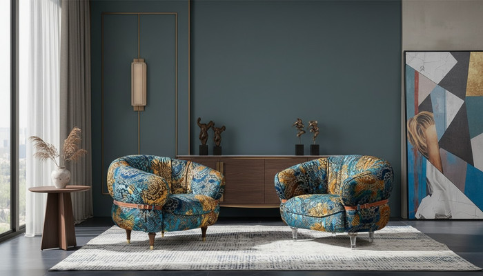 Sessel Club Lounge Designer Fernseh Sofa Stuhl Stühle Polster Sitz Möbel Textil