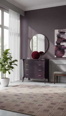 Kommode mit 4 Schubladen Sideboard Anrichte holz Schrank Anrichte Kommoden Lila