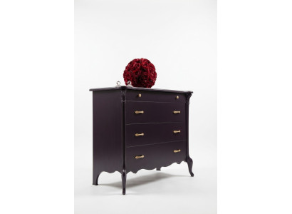 Kommode mit 4 Schubladen Sideboard Anrichte holz Schrank Anrichte Kommoden Lila