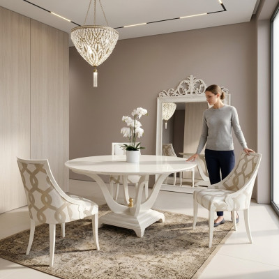 Rund Tisch Ess Zimmer Runde Holz Tische Design Original Möbel Italienische Möbel