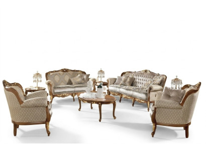 Rokoko Italien Sofa Garnitur Gruppe Klassische Sitz Garnituren Massivholz