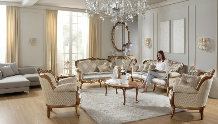Sofa Barock Rokoko Klassische Dreisitzer 3 Sitzer Couch Polster Sofas Couchen