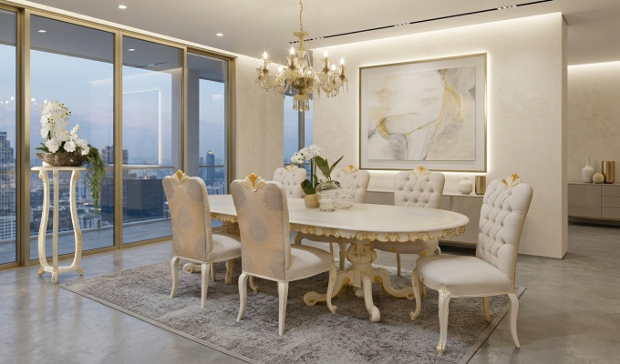 Italienische Möbel Massivholz Esszimmer 6x Stühle Lehn Stuhl Gruppe Garnitur