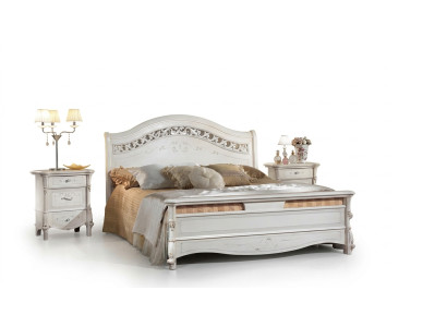 Schlafzimmer 3 tlg. Set Bett 2x Nachttisch Betten Doppel Hotel Polster Massivholz