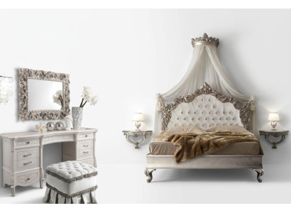 Bett + 2x Nachttisch 3 tlg. Schlafzimmer Set Design Modern Luxus Chesterfield