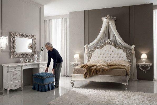 Schlafzimmer Komplett Set Königliches Barock Bett Schminktisch Nachttisch 6 tlg.