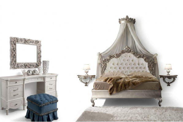 Schlafzimmer Komplett Set Königliches Barock Bett Schminktisch Nachttisch 6 tlg.