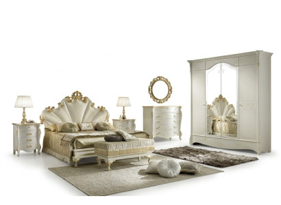 Bett Nachttisch Kommode 6 tlg. Schlafzimmer Set Massivholz Design Luxus