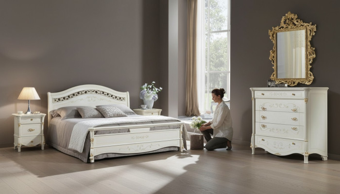 Schlafzimmer Set Bett + 2x Nachttisch Polster Luxus Betten Doppel Hotel Betten