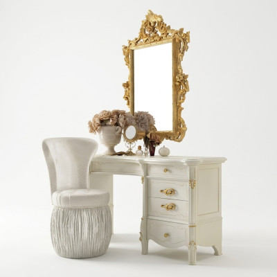 Schminktisch Spiegel Hocker Anrichte Schlafzimmer Kommode Barock Rokoko 3tlg neu