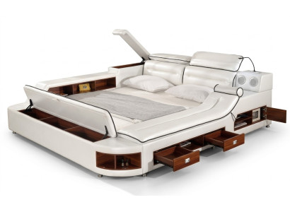 Luxus Bett Bett Leder Betten 180x200 Multifunktion Schlafzimmer Liege