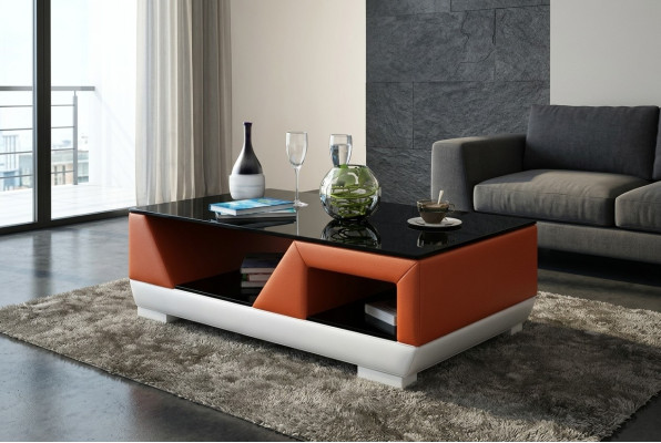 Klassischer Luxus Designer Couchtisch Sofa Wohnzimmer Dekor Tisch Leder