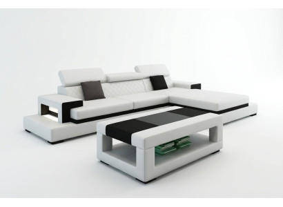 Sofas Ecksofa Ledersofa Polster Wohnlandschaft Couch Sofa Eckgarnitur
