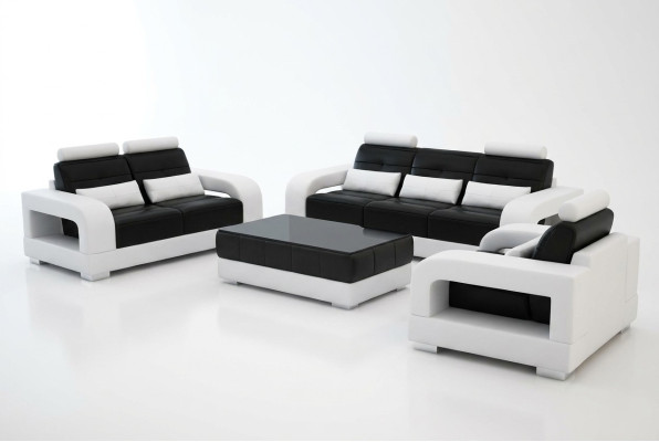 Ledersofa Couch Sofagarnitur 3+2 Garnitur Design Modern Sofa Sitzer Garnituren
