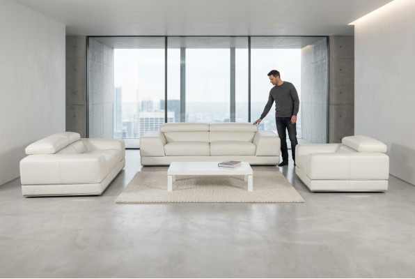 Ledersofa Couch Wohnlandschaft 3+1+1 Neu Garnitur Sofa Sofagarnitur