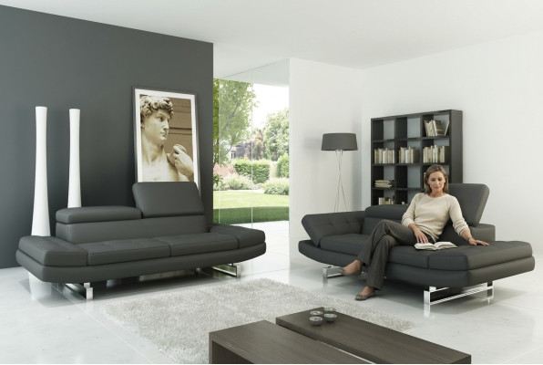Garnituren Ledersofa Wohnlandschaft 3+2 Sitzer Garnitur Design Modern