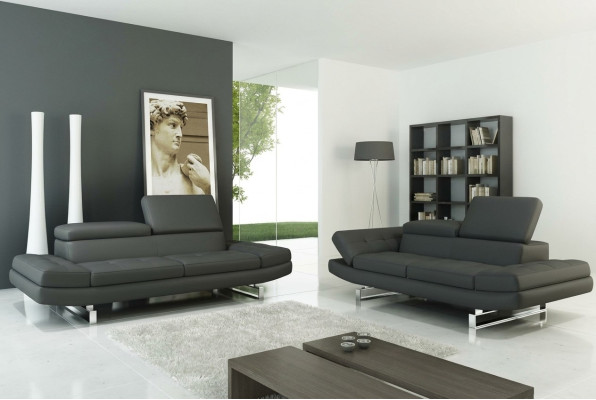 Garnituren Ledersofa Wohnlandschaft 3+2 Sitzer Garnitur Design Modern