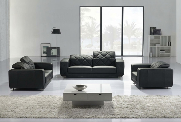 Ledersofa Wohnlandschaft 3+2 Sitzer Garnitur Design Modern Sofa Leder