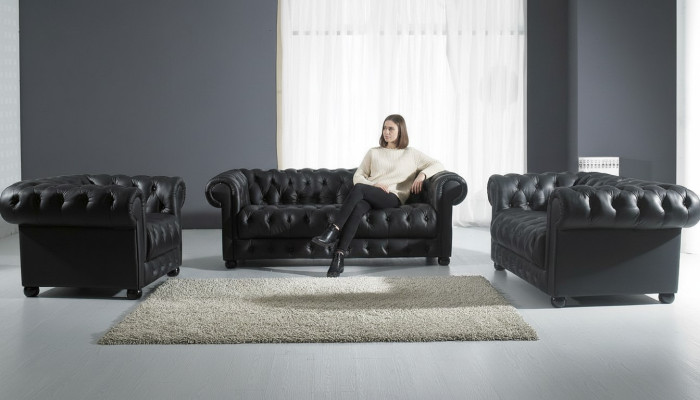 Chesterfield Sofa 2 Sitzer Polster Design Couchen Sofas Garnitur NEU