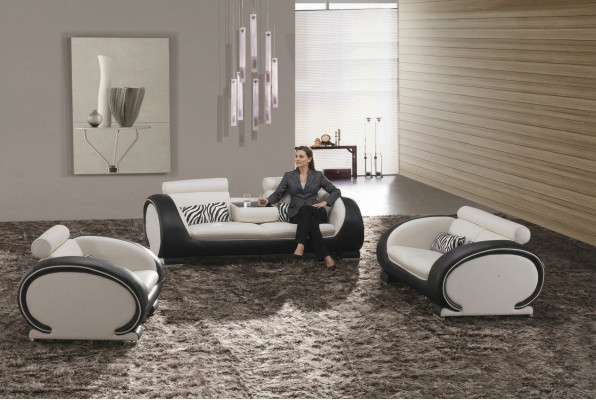 Sofagarnitur 3+2+1 Sitzer Set Design Sofas Polster Leder Couchen Modern
