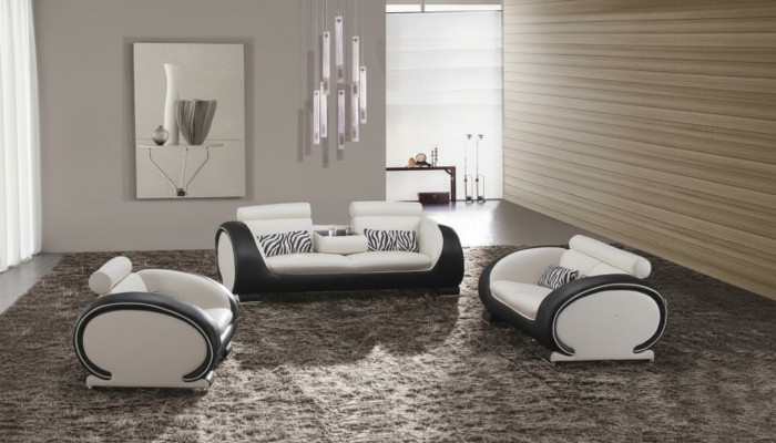 Sofagarnitur 3+2+1 Sitzer Set Design Sofas Polster Leder Couchen Modern