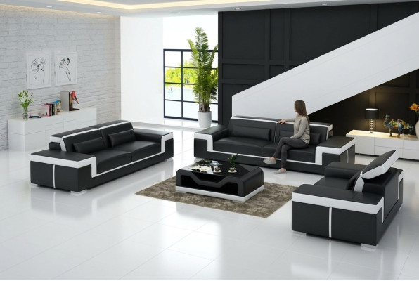 Design Polster Sitz Couch 3 Sitzer Garnitur Sofa Sofas Couchen Deko Leder