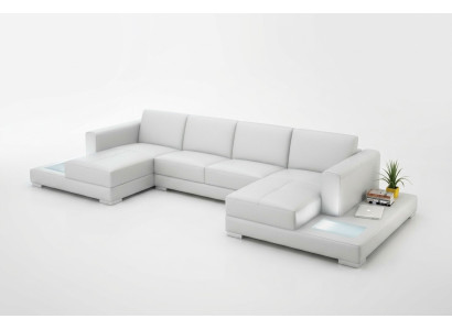 Wohnzimmer Sitzmöbel Couch Garnitur Leder Sofa Polster Eckcouchen