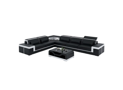 Designer Sofa Couch Ecksofa Leder Textil Garnitur Wohnlandschaft Polster