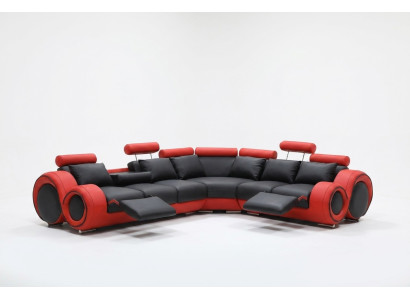 Designer Sofa Garnitur Wohnlandschaft Couch Ecksofa Leder Textil Polster