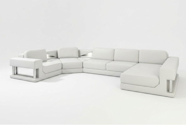 Ledersofa Ecksofa Garnitur Polster U Form Couch Sofa Design