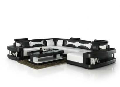 xxl big Wohnlandschaft U Form Ecksofa Sofa Couch Polster Garnitur Leder