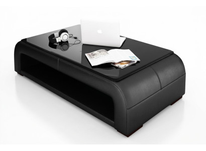 Sofatisch Design Tisch Wonzimmer Glas Leder Dekorative Couch Beistell Sofa