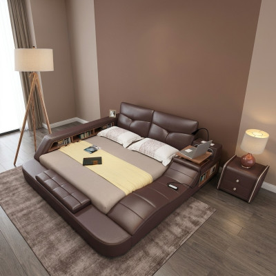 Luxus Leder Design Polster Betten Doppel Modernes Bett Deko Ehe Exclusiv