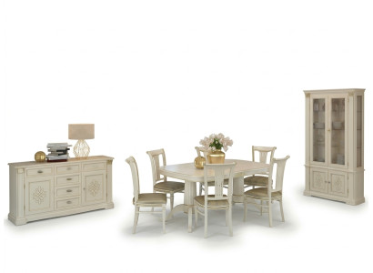 Komplett Set Esstisch + 6 Stühle Esszimmer Set Ess Gruppe Massivholz Tisch Tische 9tlg