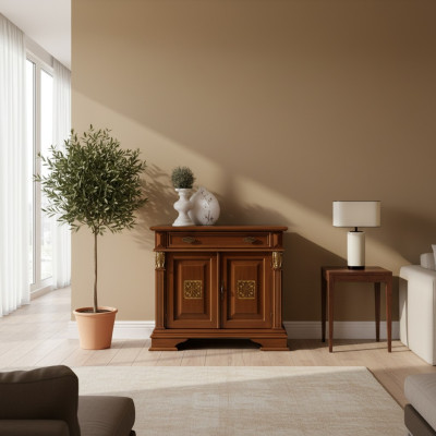 Klassischer Wandschrank Anrichte Holz Buffet Vitrine Luxus Schrank Möbel