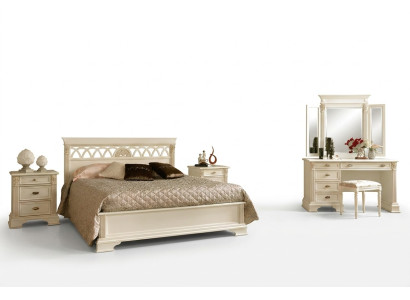 Luxus Schlafzimmer Set 6tlg. Bett 2x Nachttisch Schminktisch Designer Möbel Massivholz