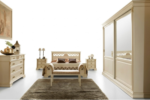 Schlafzimmer Set Design Modern Luxus Bett + 2x Nachttisch Massivholz