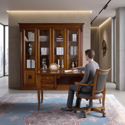 Chefsessel Bürosessel Office Sessel Stuhl Chef Leder Designer Barock