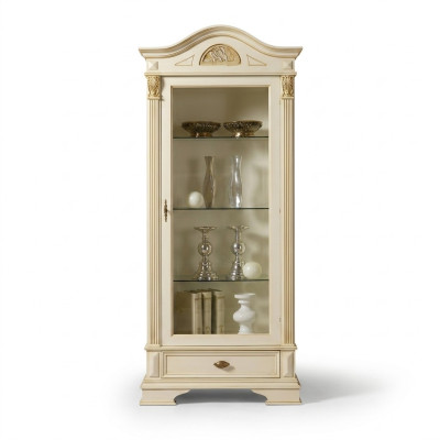 Eck Vitrine Glas Schrank Wohnzimmer Schaufenster 1tür Vitrinen Barock Rokoko Neu