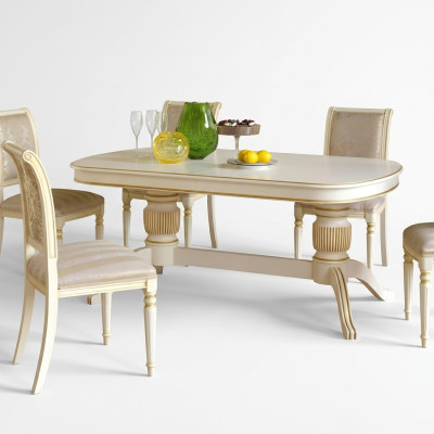 Barock Rokoko Stil Möbel Esstisch Tische Esszimmer Deko Garnitur Tisch