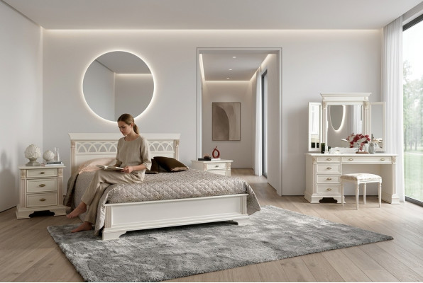 Doppelbett Bett Ehebett Design Luxus Betten Deko Barock Rokoko Antik Stil