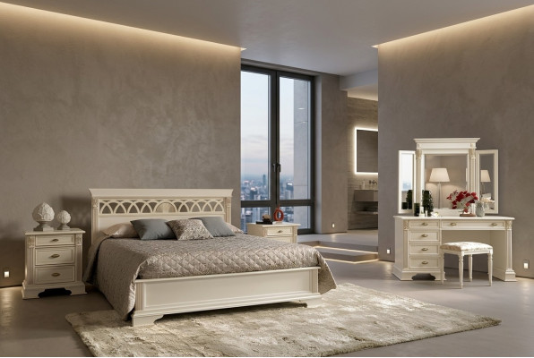 Doppelbett Bett Ehebett Design Luxus Betten Deko Barock Rokoko Antik Stil