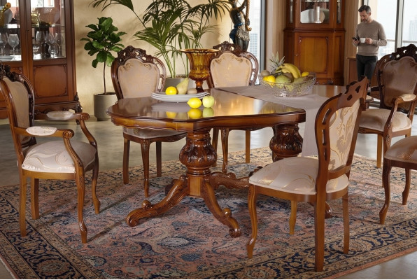 Esstisch Garnitur Tisch 6x Stühle Stuhl Esszimmer Garnitur Gruppe Massivholz 7tlg neu