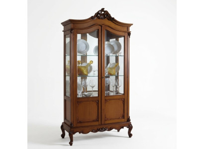 Edle Vitrine Antik Stil Barock Rokoko Wohnzimmer Klassisch Glas Schrank