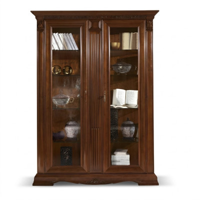 Vitrine Glas Schrank Wohnzimmer Schaufenster 2türige Vitrinen Barock Rokoko Massivholz