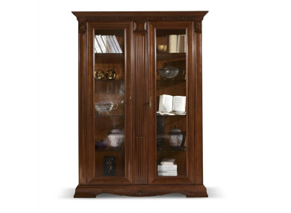 Vitrine Glas Schrank Wohnzimmer Schaufenster 2türige Vitrinen Barock Rokoko Massivholz