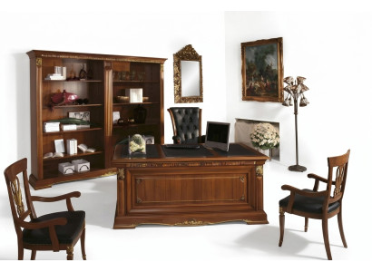 Büroeinrichtung Arbeitszimmer Chef 2tlg. Set Schreibtisch + Aktenschrank Tisch Massivholz